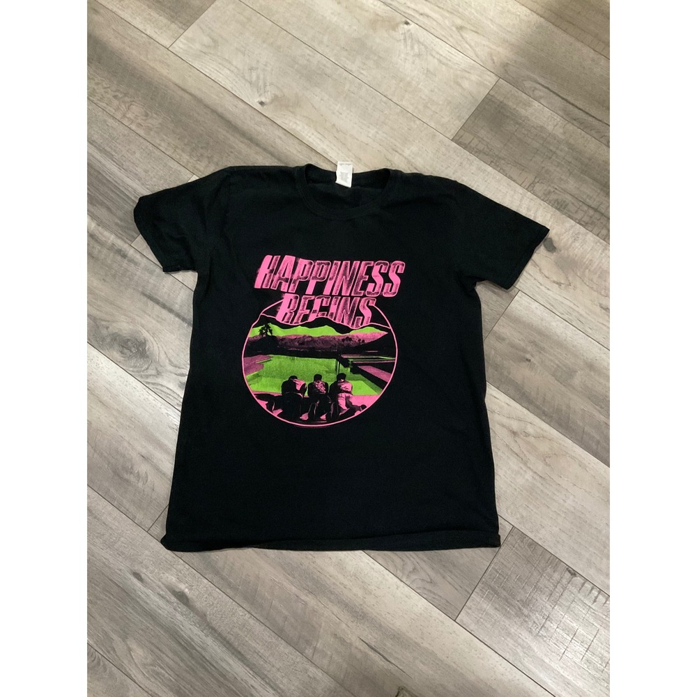Jonas Brothers Happiness Begins Tour Shirt Black‎ Neon Pink Green Mens Medium M